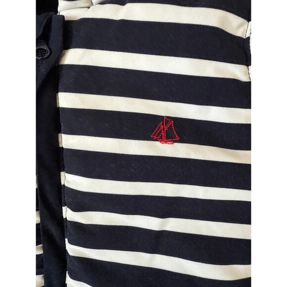 Petit Bateau Microfibre Snowsuit with Sailor Stripes Size 6 months - Picture 4 of 6